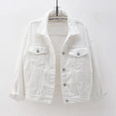 Women's Denim Jacket Spring Autumn Short Coat Pink Jean Jackets Casual Tops